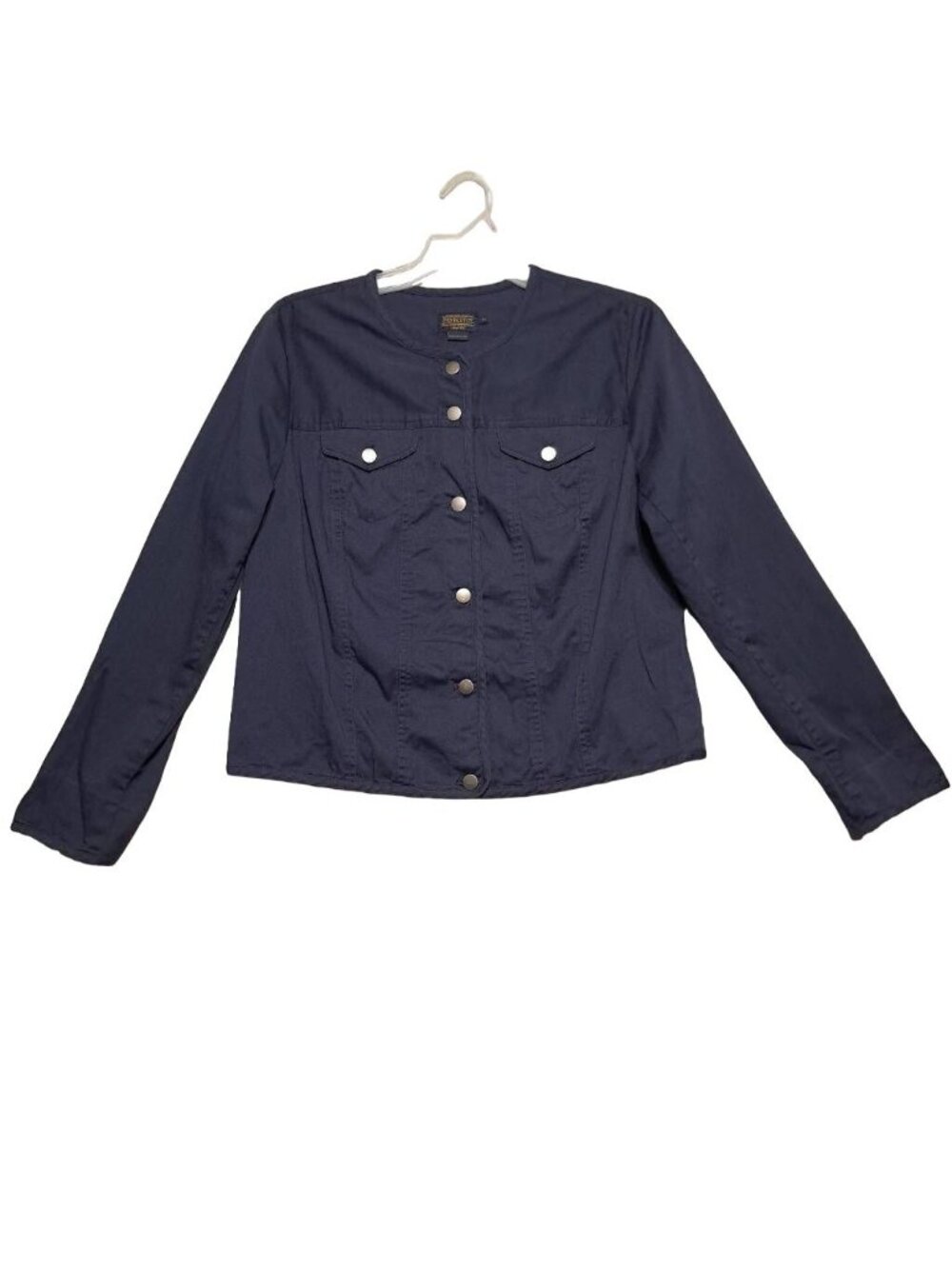 Pendleton Womens XL Blue Button Front Jacket Flap Pockets Casual